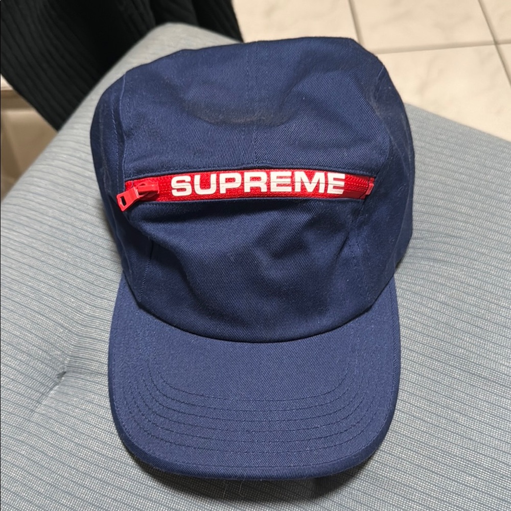 Supreme Navy Cap with Red Logo